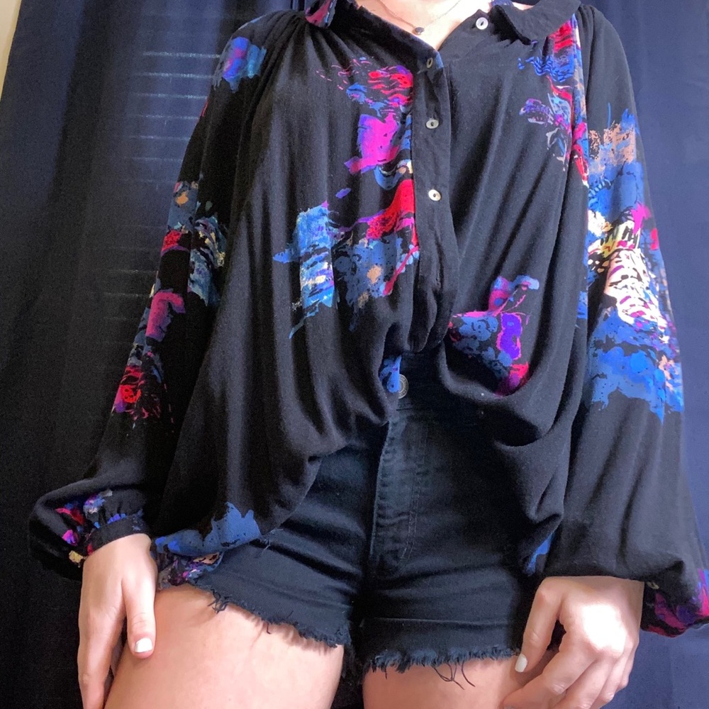 Free people shirt/dress with floral pattern